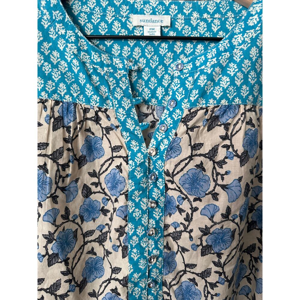 Sundance Women’s Floral Printed Explorer Top Size Petite Medium - Picture 4 of 7